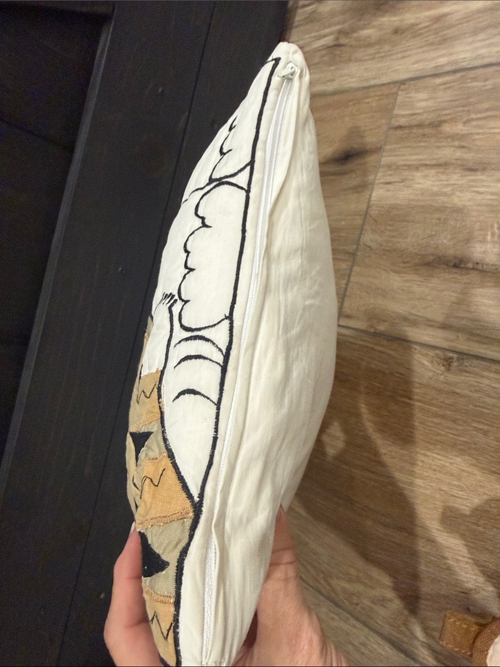 Quilted and Embroidered Cat Decorative Pillow - 10x14 - Picture 3 of 8
